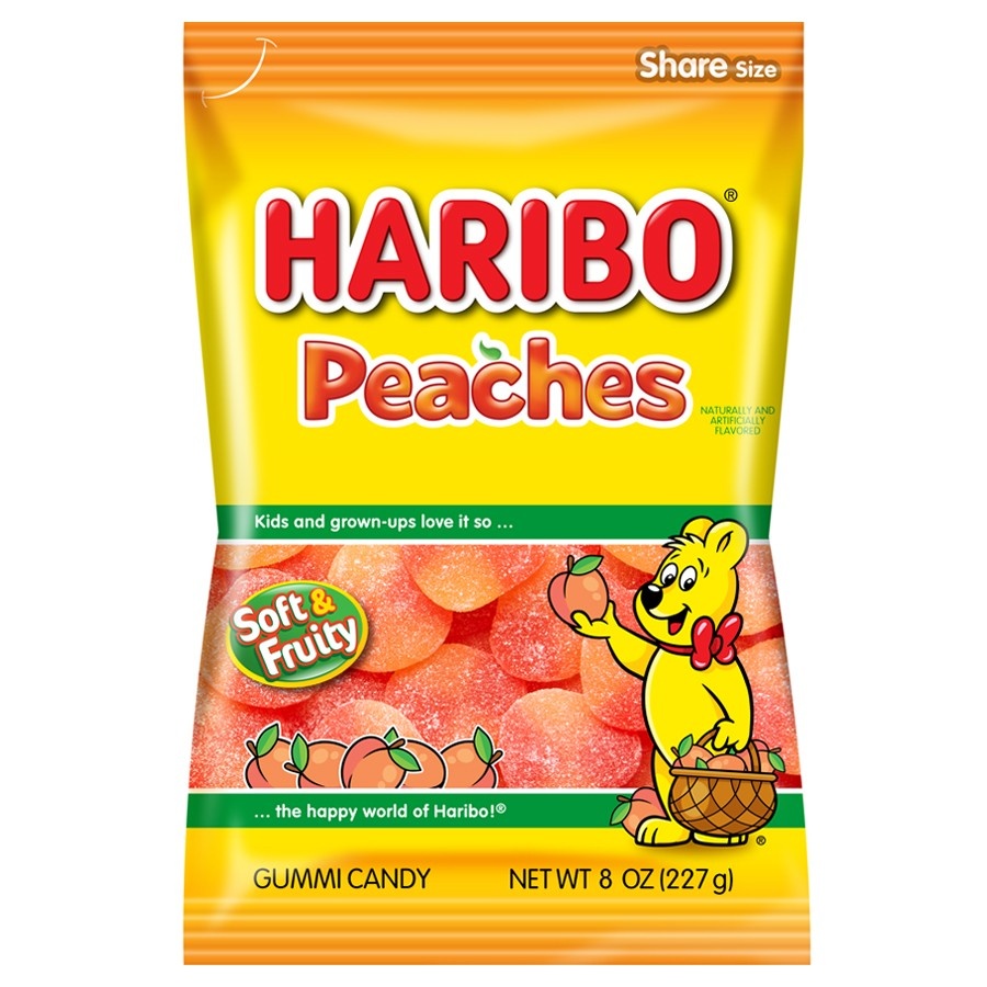 slide 1 of 4, HARIBO Peaches Gummi Candy - 8oz, 8 oz