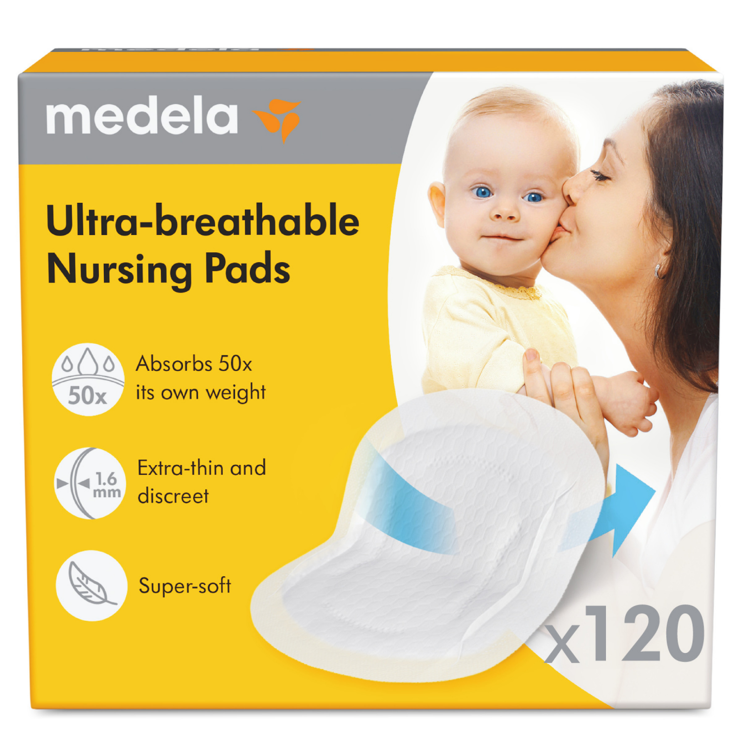 slide 1 of 4, Medela Ultra breathable Nursing Pads 120ct, 120 ct