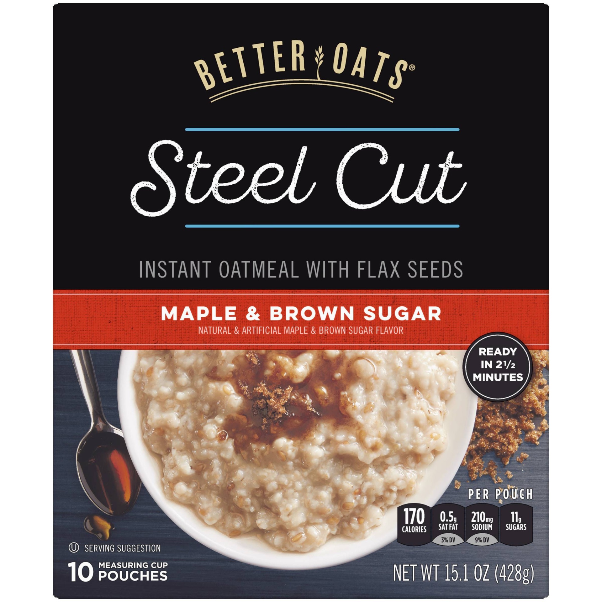 slide 1 of 8, Better Oats Revolution! Steel Cut Oats Maple & Brown Sugar Oatmeal, 10 ct