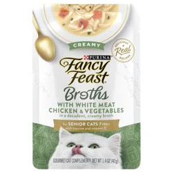 Purina Fancy Feast Lickable Senior Cat Food Broth Topper Creamy with White Meat Chicken