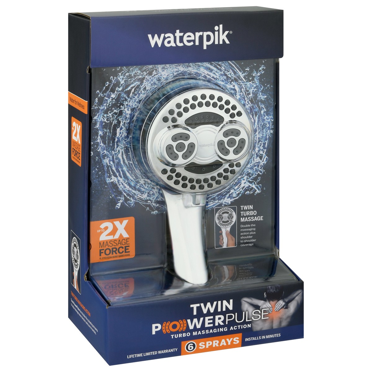 slide 3 of 11, Waterpik Twin Powerpulse 6 Sprays Shower Head 1 ea, 1 ea