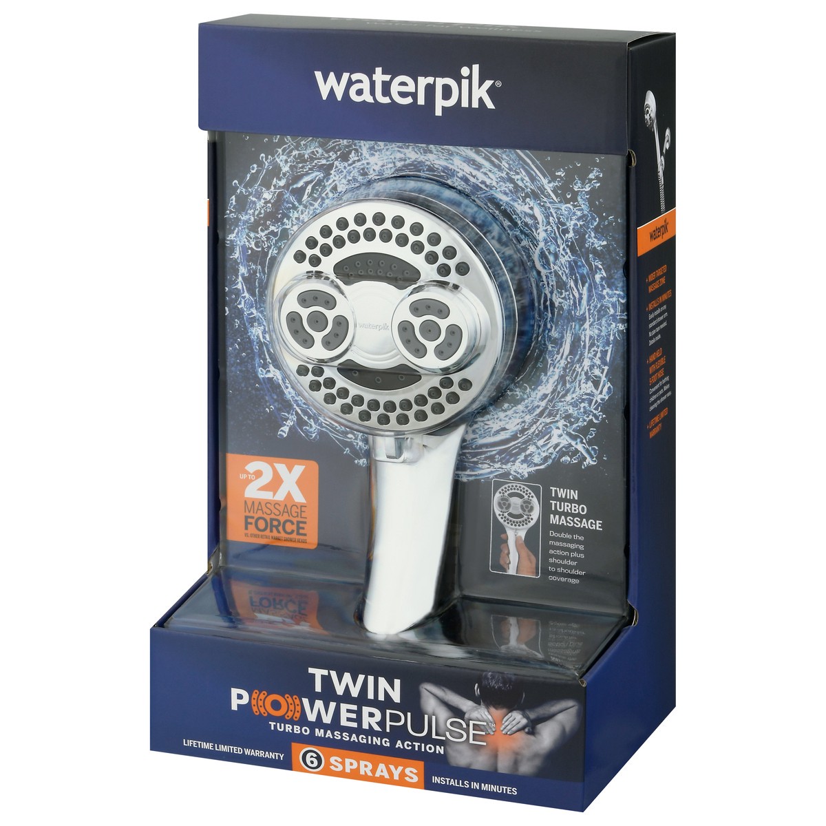 slide 5 of 11, Waterpik Twin Powerpulse 6 Sprays Shower Head 1 ea, 1 ea