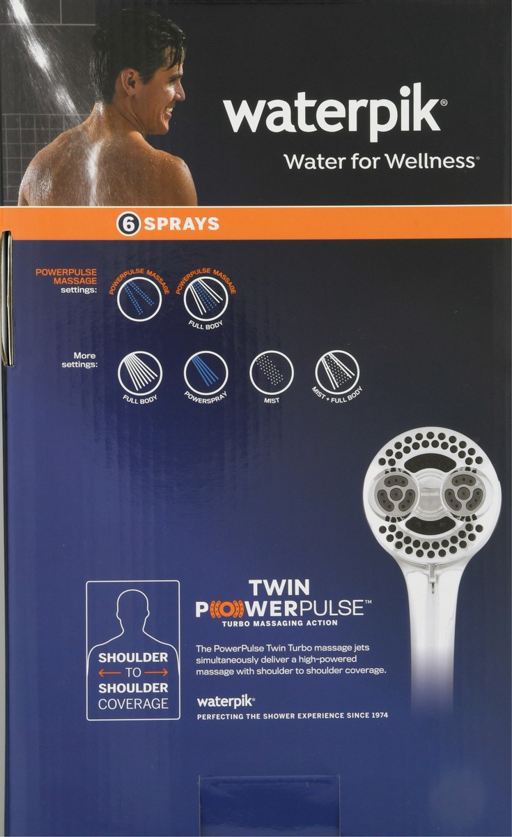 slide 10 of 11, Waterpik Twin Powerpulse 6 Sprays Shower Head 1 ea, 1 ea
