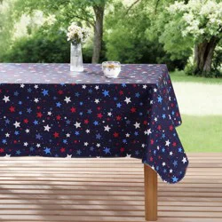 Meijer Corporate Seasonal Summer Peva Tablecloth, Star Splatter, 60 in x 84 in
