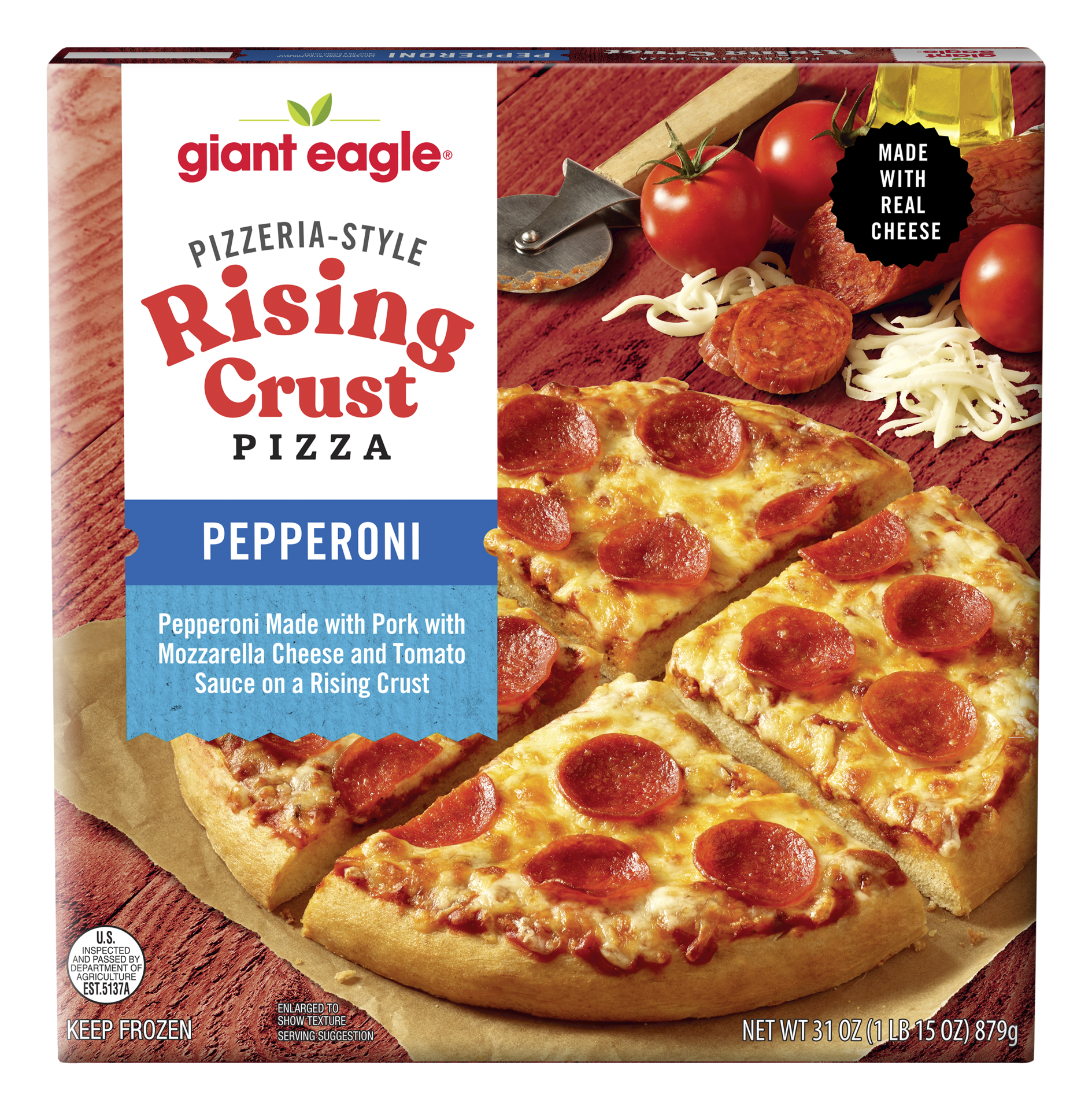 slide 1 of 1, Ge Rising Crust Pepperoni, 27.5 oz