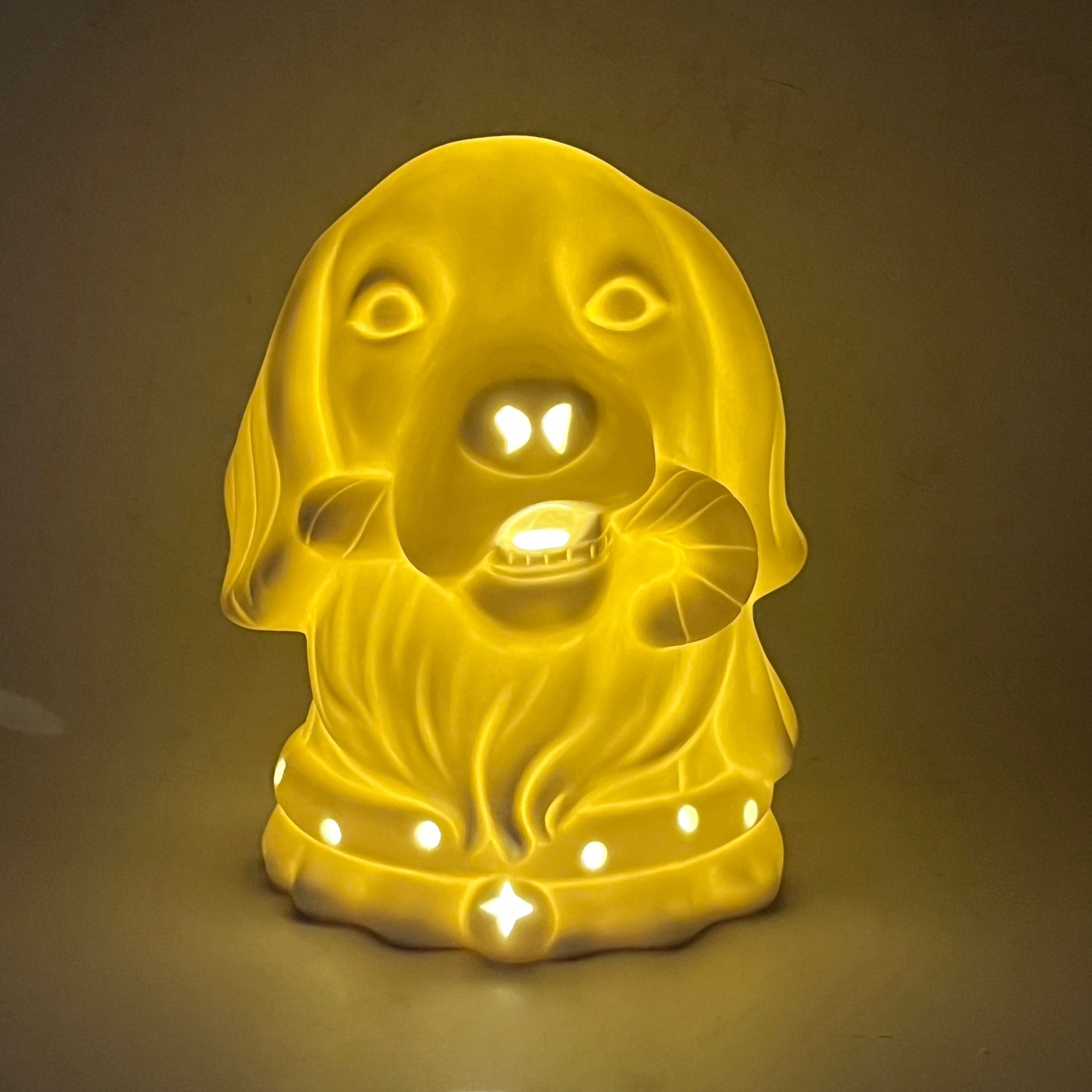 slide 7 of 8, 7.25" Led Diy Ceramic Dog With A Candy Cane Decor By Make Market, 5.47 in x 4.84 in x 7.16 in