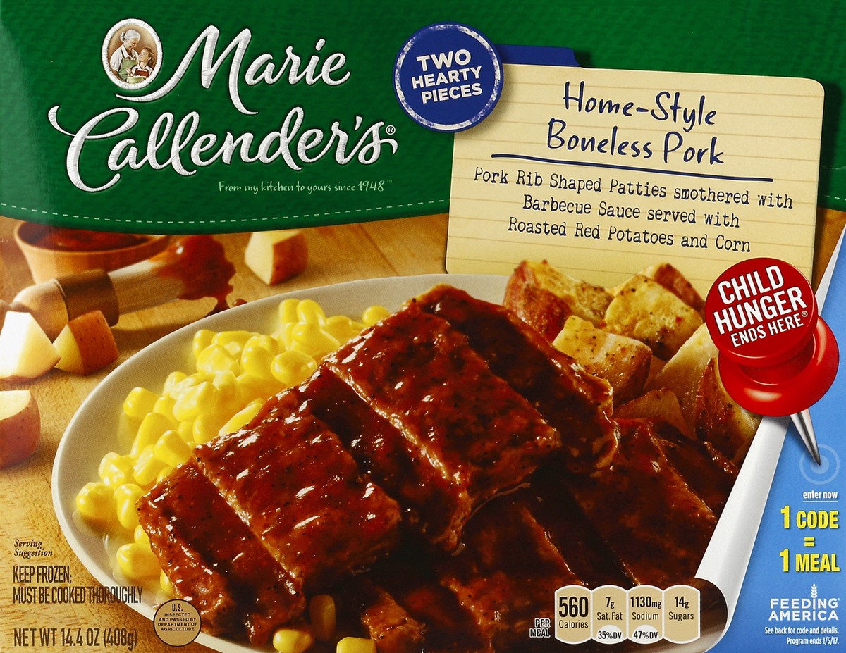 slide 4 of 4, Marie Callender's Home-Style Boneless Pork, 14.4 oz