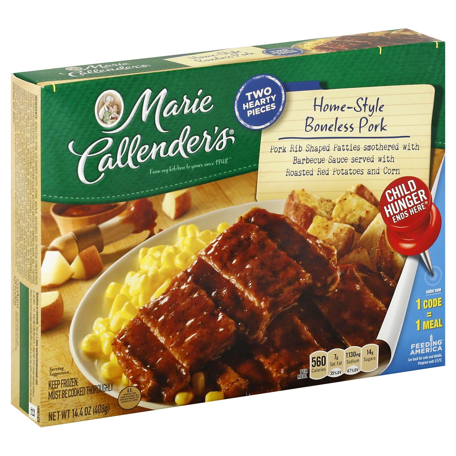 slide 1 of 4, Marie Callender's Home-Style Boneless Pork, 14.4 oz