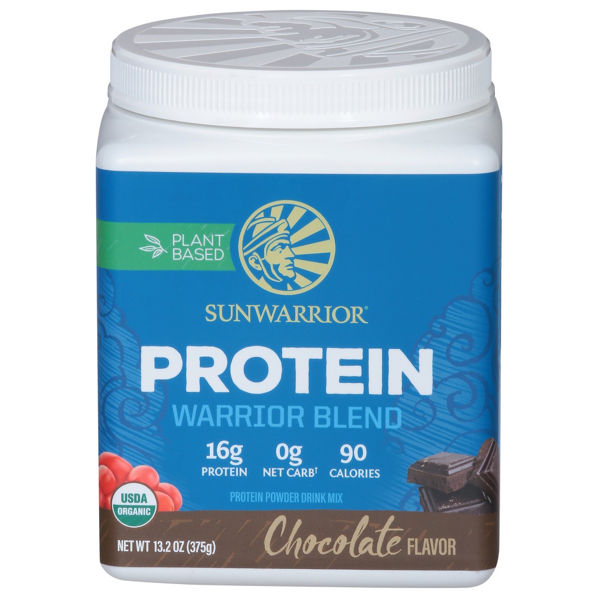 slide 1 of 9, Sunwarrior Warrior Blend Chocolate, 375 gram