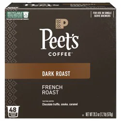 Peet's Coffee, French Roast Dark Roast Coffee Pods - 48ct Carton