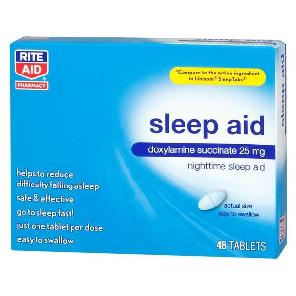slide 1 of 1, Rite Aid Nighttime Sleep Aid Tablets, 48 ct