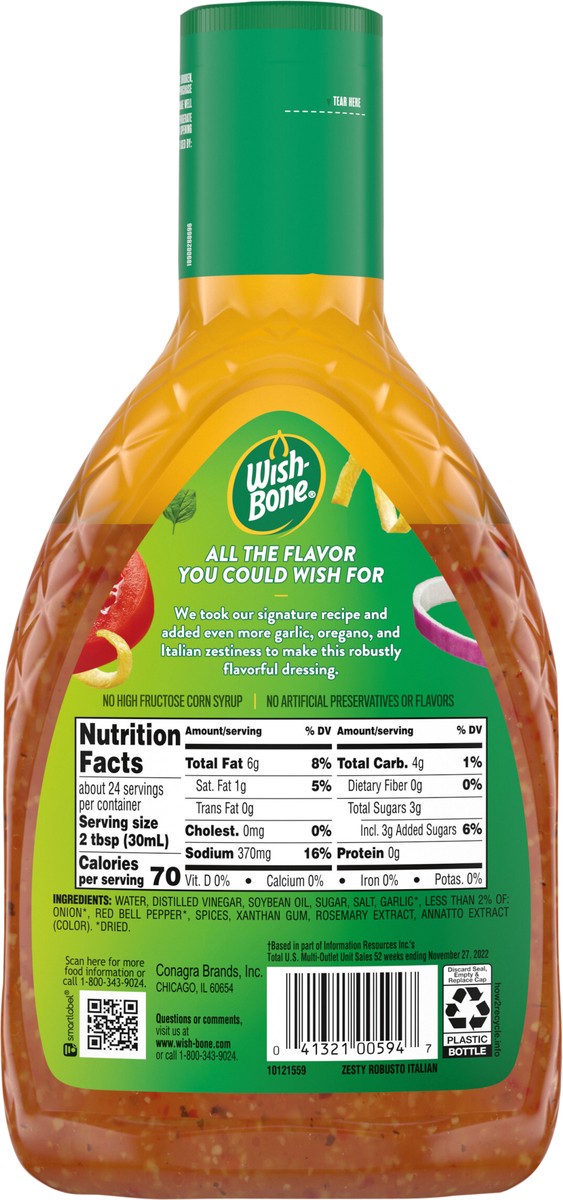 slide 12 of 15, Wish-Bone Zesty Robusto Italian Dressing, 24 oz., 24 fl oz