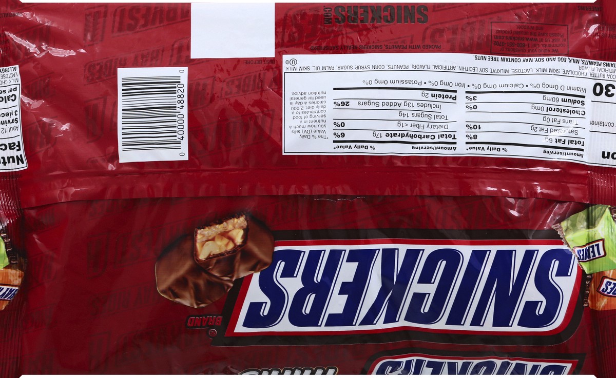 slide 8 of 8, SNICKERS Fall Favorites Halloween Candy Minis Size Chocolate Bars, 11.5-Ounce Bag, 11 oz