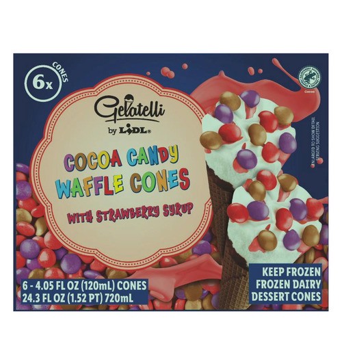 slide 1 of 1, Gelatelli chocolate waffle cones, 6 x 4.06 fl oz