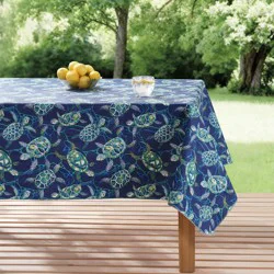 Meijer Corporate Seasonal Summer Peva Tablecloth, Sea Turtles, 60 in x 84 in