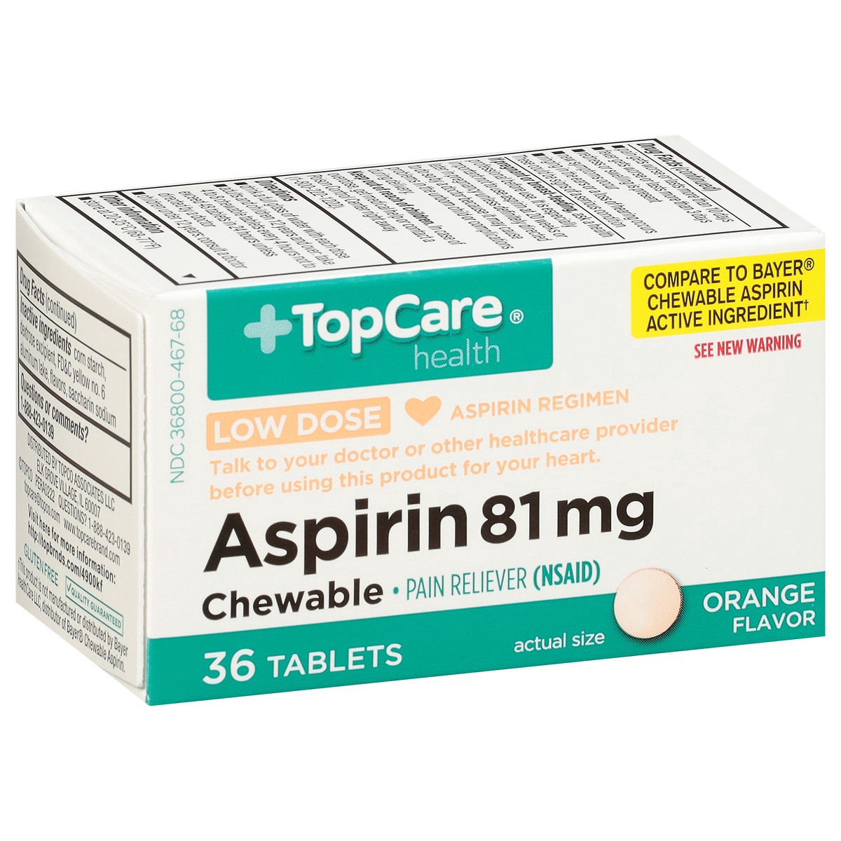 slide 9 of 15, TopCare Top Care Childrens Aspirin, 36 ct