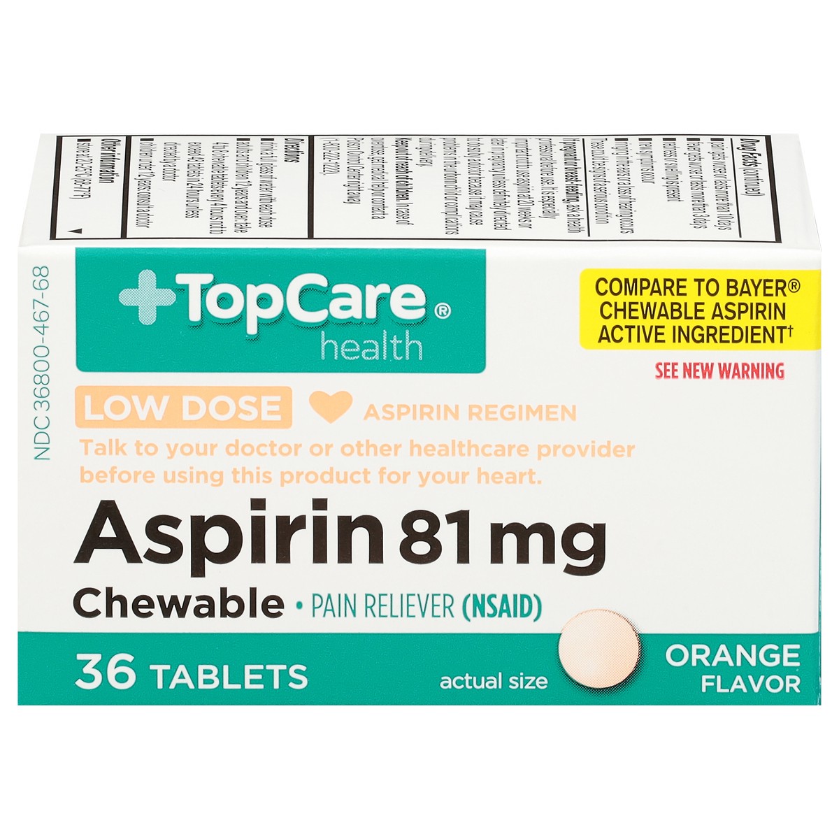 slide 1 of 15, TopCare Top Care Childrens Aspirin, 36 ct