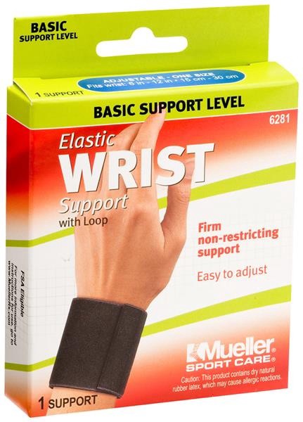 slide 1 of 1, Mueller Sport Care Elastic Wrist Support With Loop, 1 ct