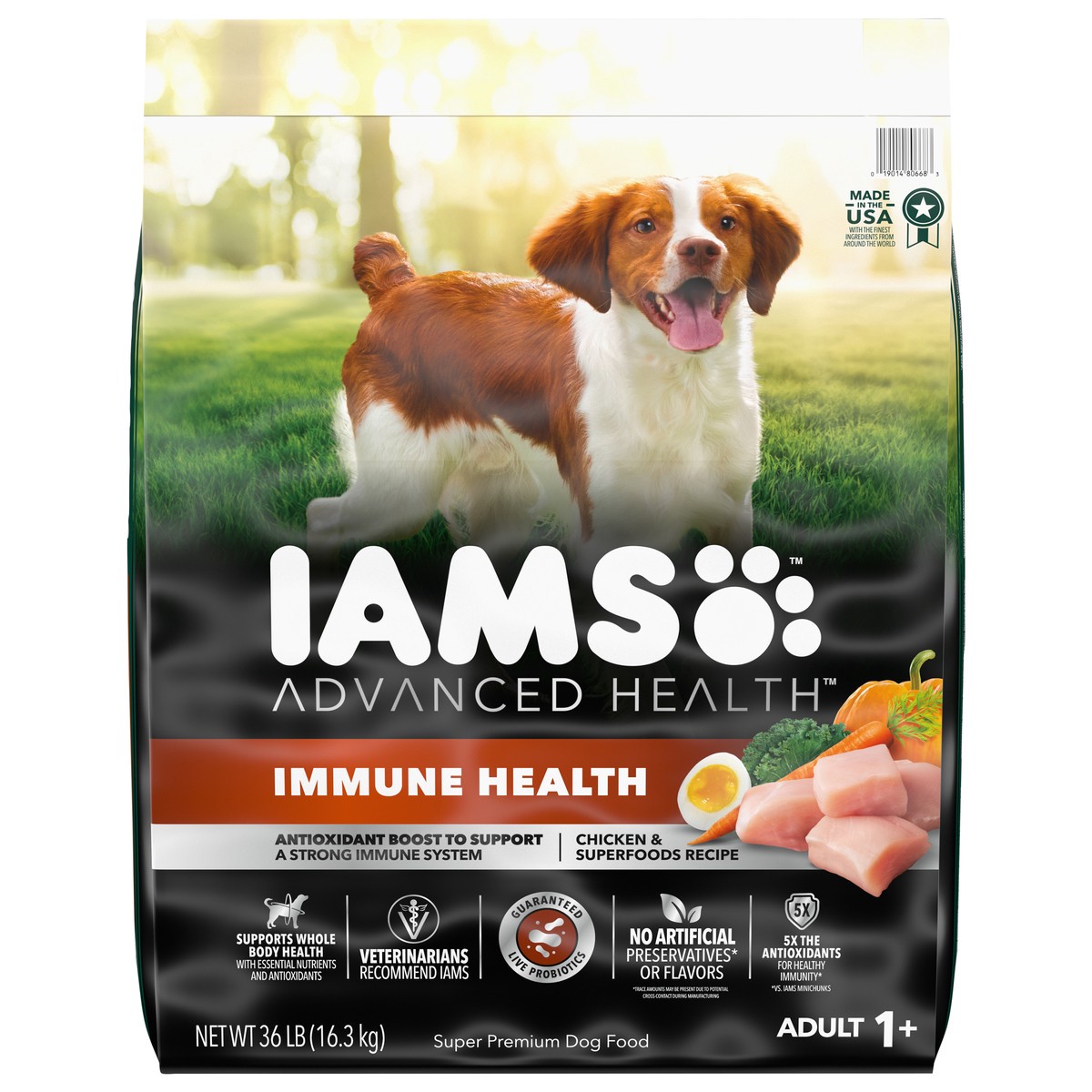 slide 1 of 16, IAMS Advanced Health Adult 1+ Super Premium Chicken & Superfoods Recipe Dog Food 36 lb, 36 lb