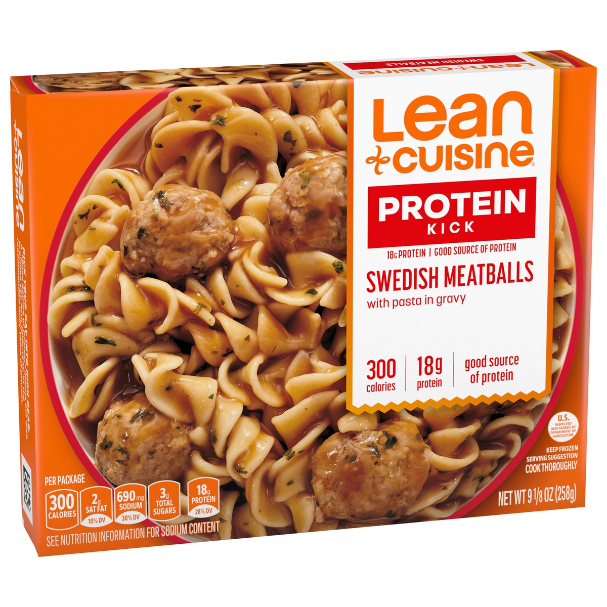 slide 8 of 9, Lean Cuisine Frozen Meal Swedish Meatballs, Protein Kick Microwave Meal, Microwave Swedish Meatball Dinner, Frozen Dinner for One, 9.12 oz
