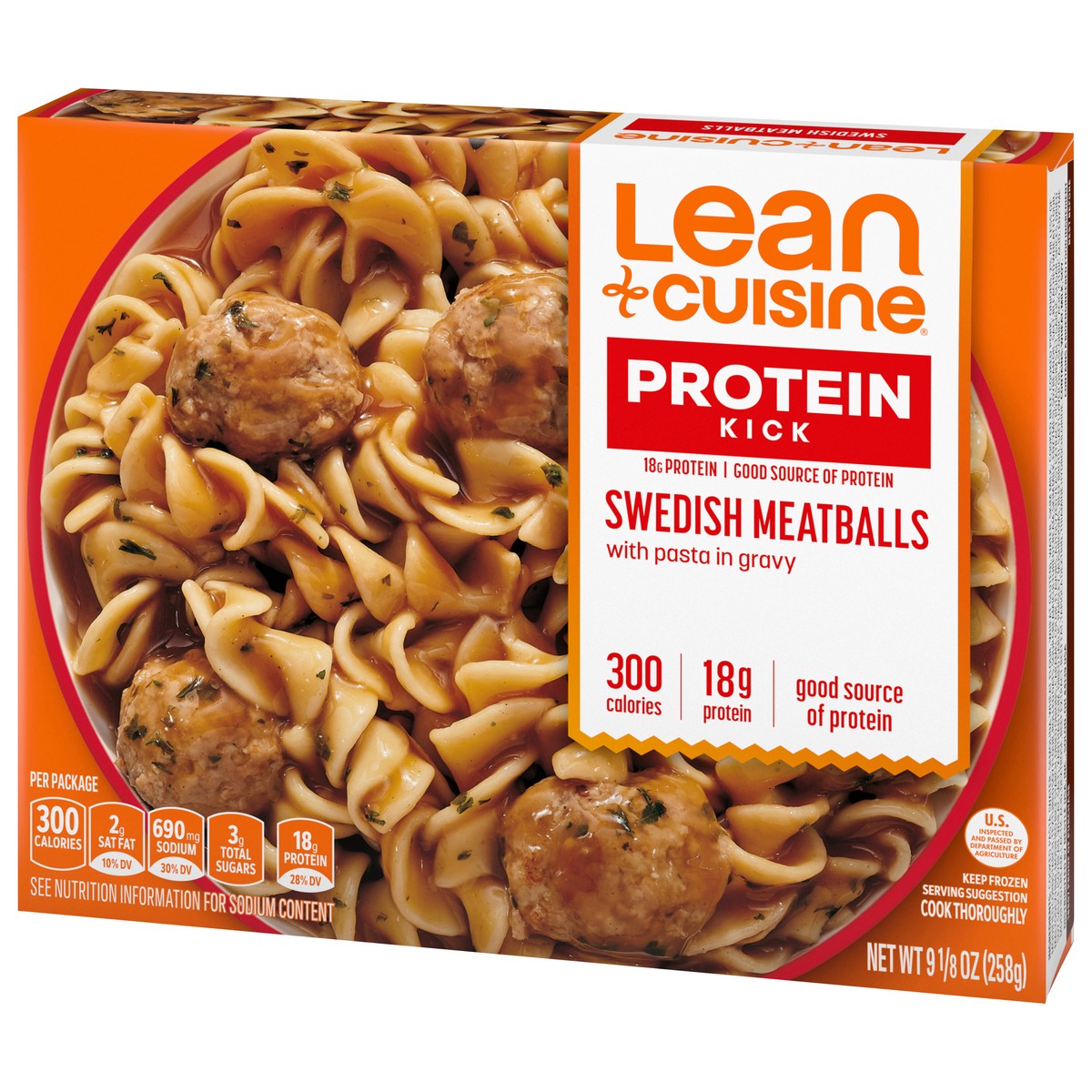 slide 7 of 9, Lean Cuisine Frozen Meal Swedish Meatballs, Protein Kick Microwave Meal, Microwave Swedish Meatball Dinner, Frozen Dinner for One, 9.12 oz