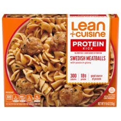 Lean Cuisine Frozen Meal Swedish Meatballs, Protein Kick Microwave Meal, Microwave Swedish Meatball Dinner, Frozen Dinner for One
