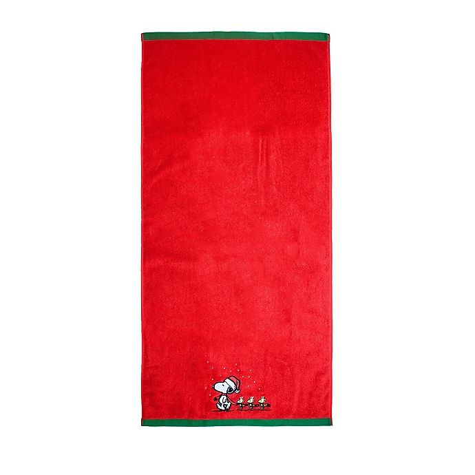 slide 1 of 1, Peanuts Be Merry Bath Towel - Red, 1 ct