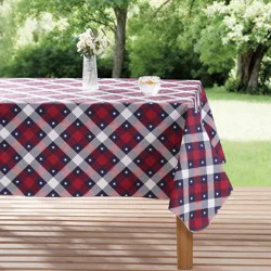 Meijer Corporate Seasonal Summer Peva Tablecloth, American Argyle, 60 in x 84 in