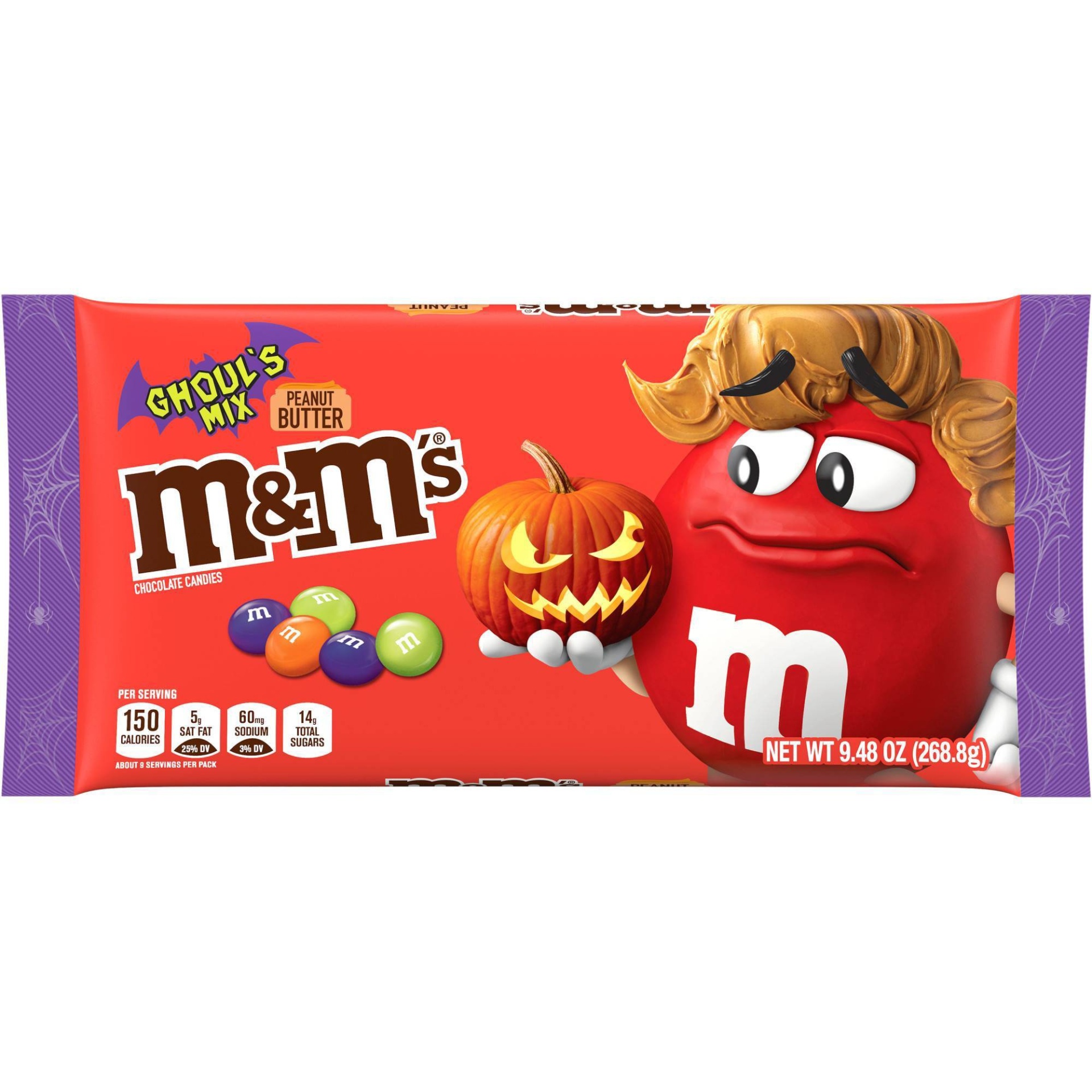 slide 1 of 29, M&M's Halloween Peanut Butter Milk Chocolate Candies Ghoul Mix, 9.48 oz