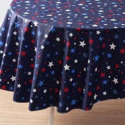 Meijer Corporate Seasonal Summer Peva Tablecloth, Star Splatter, 60 in Round