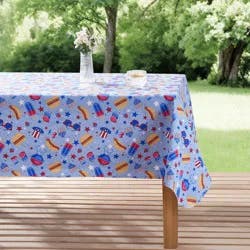Meijer Corporate Seasonal Summer Peva Tablecloth, American BBQ 60 in x 84 in