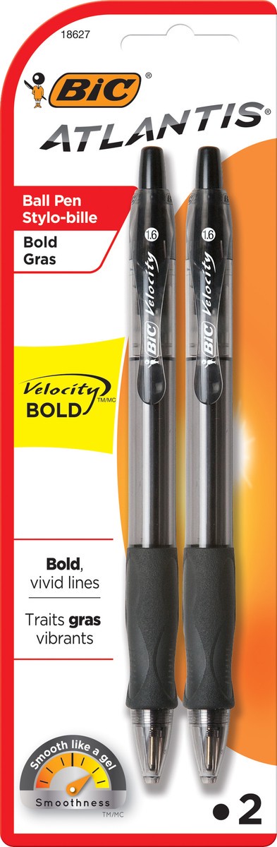 slide 1 of 8, BIC Atlantis Bold Ball Pens 2 ea, 2 ct