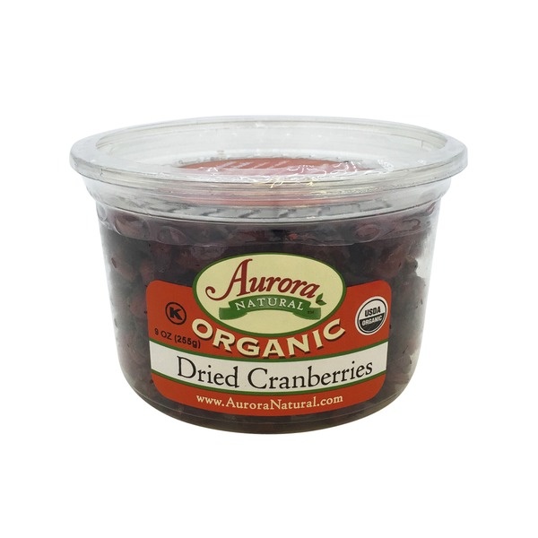 slide 1 of 2, Aurora Natural Organic Dried Cranberries, 9 oz