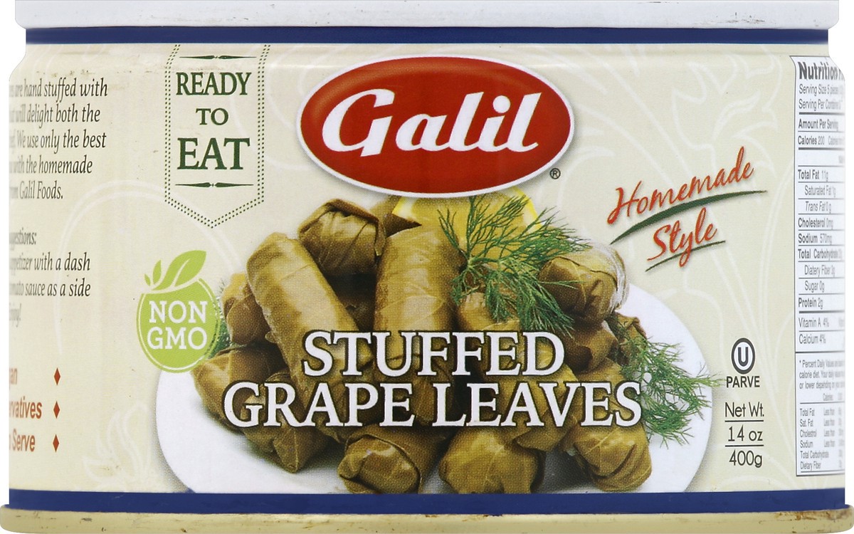 slide 2 of 2, Galil Stuffed Grape Leaves Medium, 14 oz