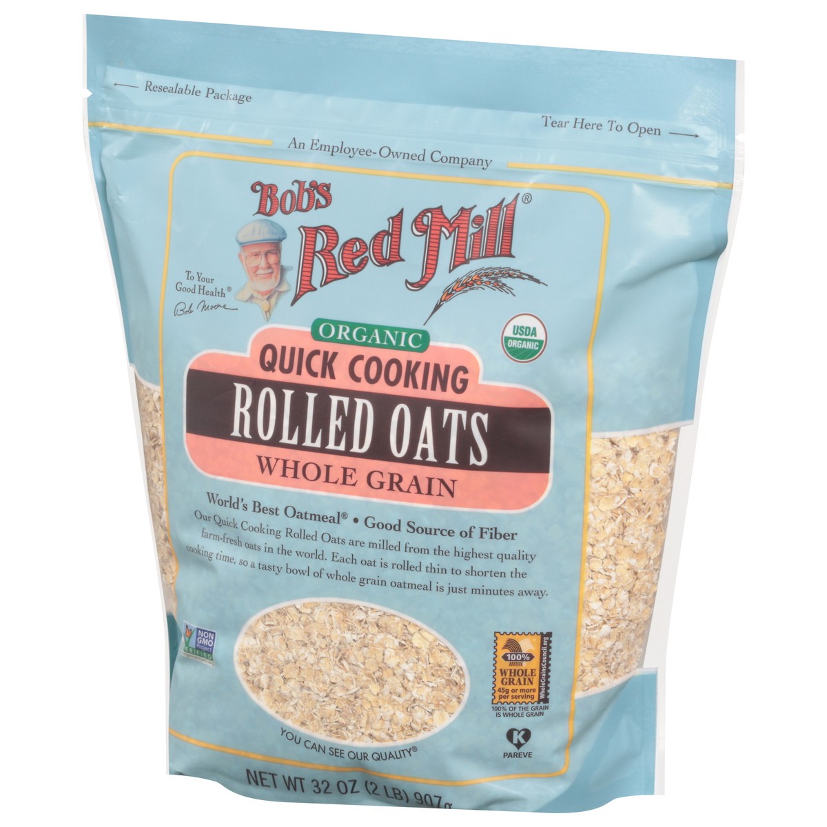 slide 2 of 11, Bob's Red Mill Bobs Red Mill Rolled Oats Organic Quick Cooking - 32 Oz, 32 oz