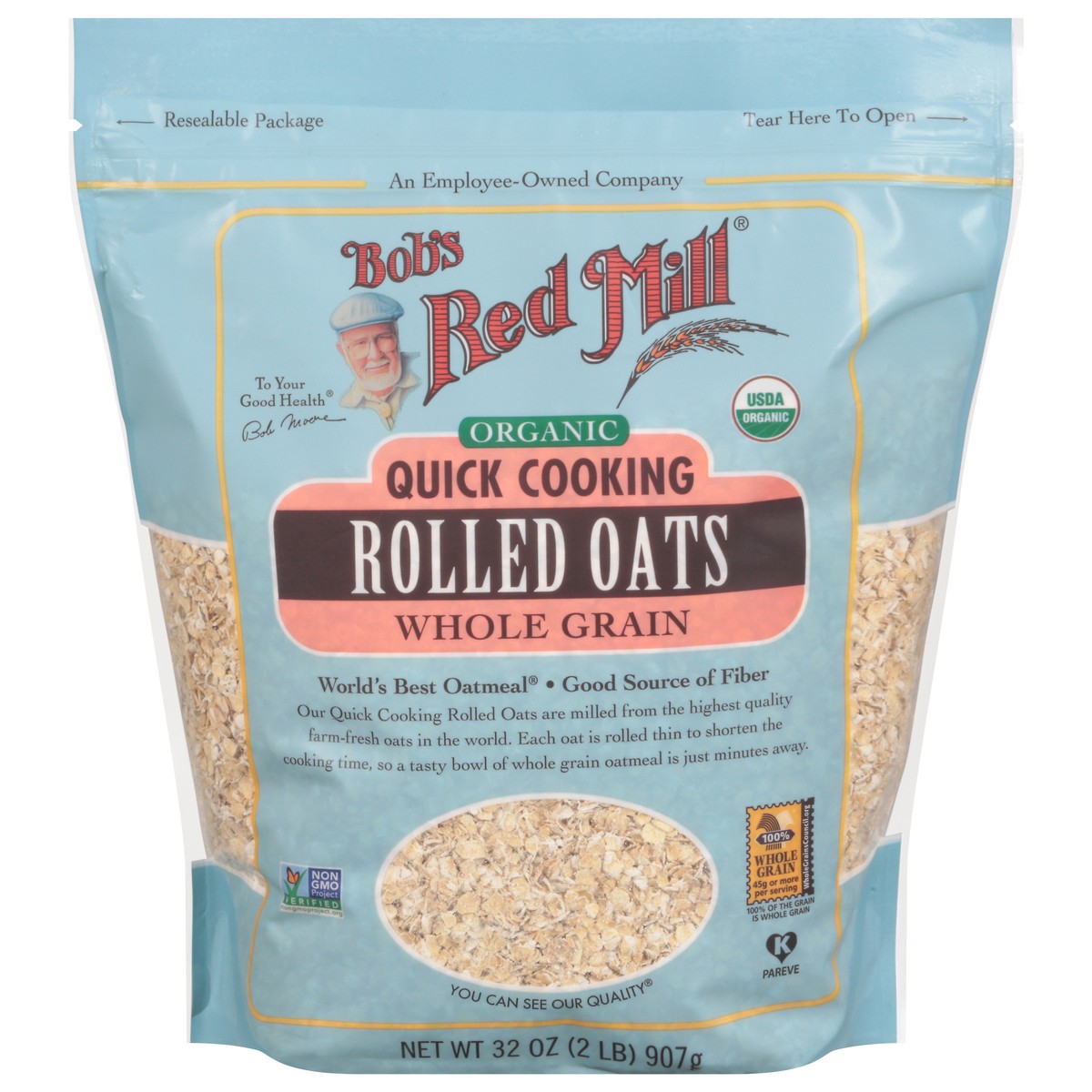 slide 1 of 11, Bob's Red Mill Bobs Red Mill Rolled Oats Organic Quick Cooking - 32 Oz, 32 oz