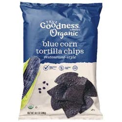 True Goodness Organic Tortilla Chips Blue Corn 10.1 oz