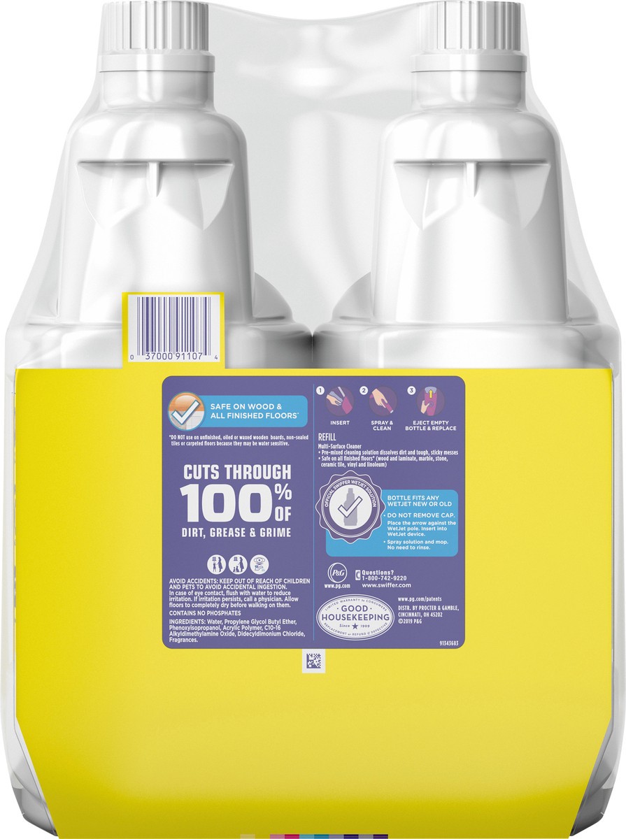 slide 2 of 3, Swiffer Wetjet With Lemon Liquid Floor Cleaner Refill Twin Pack, 2 ct; 42.2 fl oz