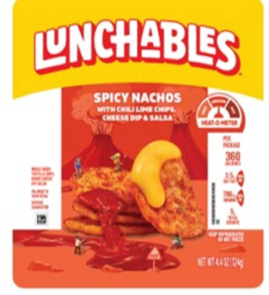 slide 1 of 1, Lunchables Spicy Nachos with Chili Lime Flavored Tortilla Chips, Cheese Dip & Salsa, Pack, 4.4 OZ, 1 ct