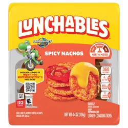Lunchables Spicy Nachos with Chili Lime Flavored Tortilla Chips, Cheese Dip & Salsa, 4.4 oz Pack