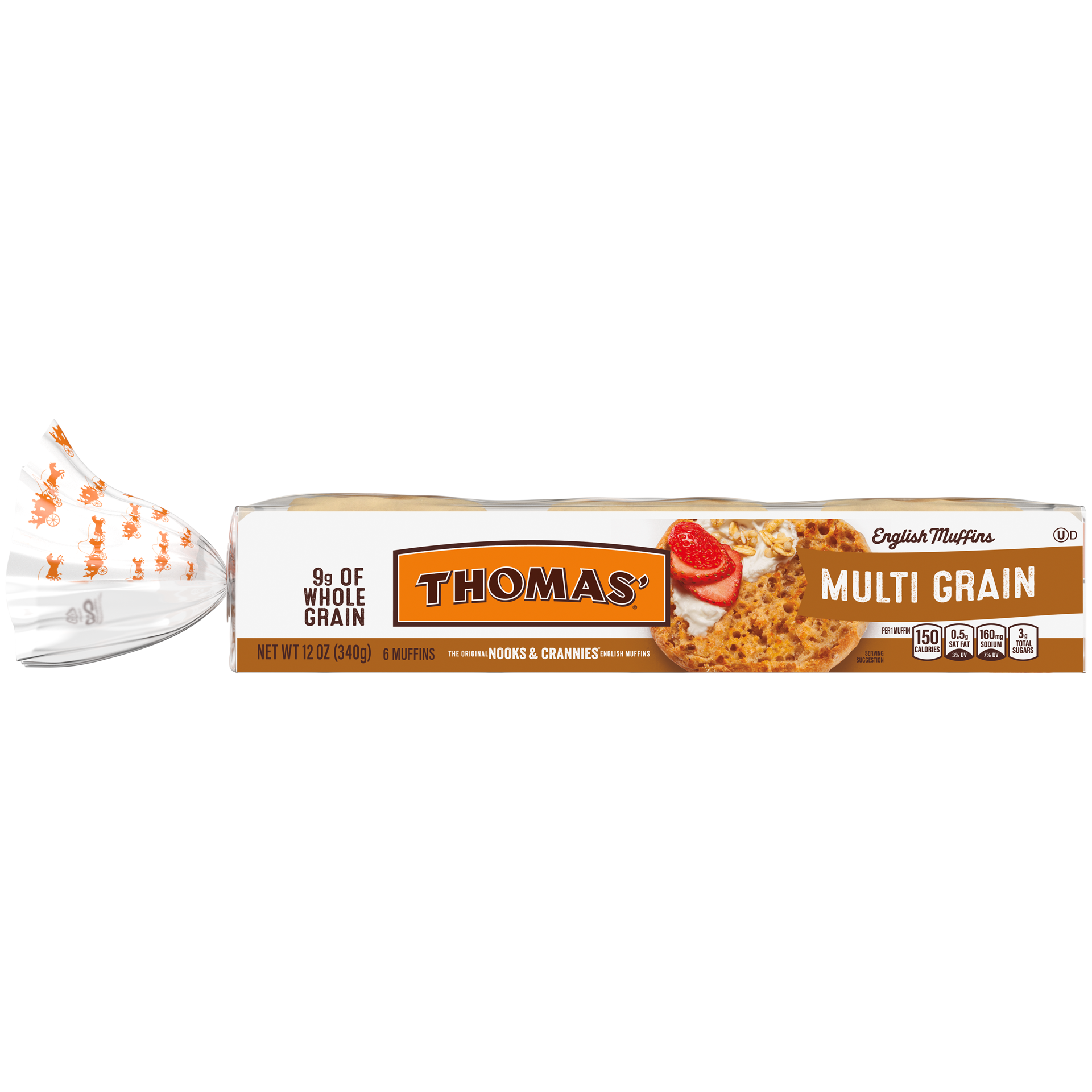 slide 1 of 8, Thomas' English Muffins Whole Grain Multi Grain - 12 Oz, 12 oz