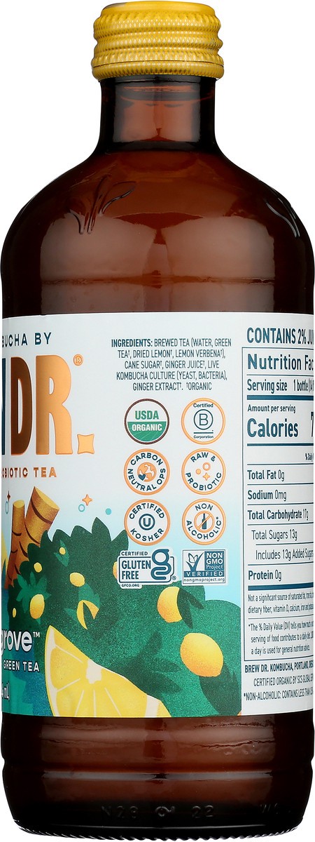 slide 9 of 9, Brew Dr. Brew Dr Kombucha Lemon Grove - 14 fl oz, 14 fl oz