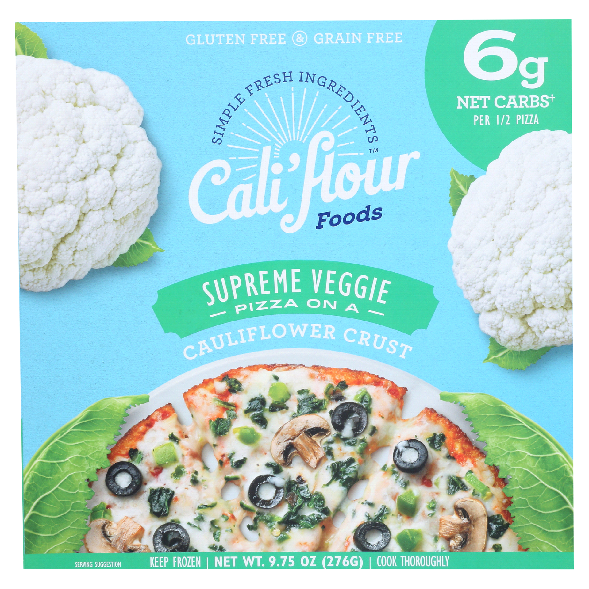 slide 1 of 1, Cali'flour Foods Pizza, Cauliflower Crust, Supreme Veggie, 9.25 oz