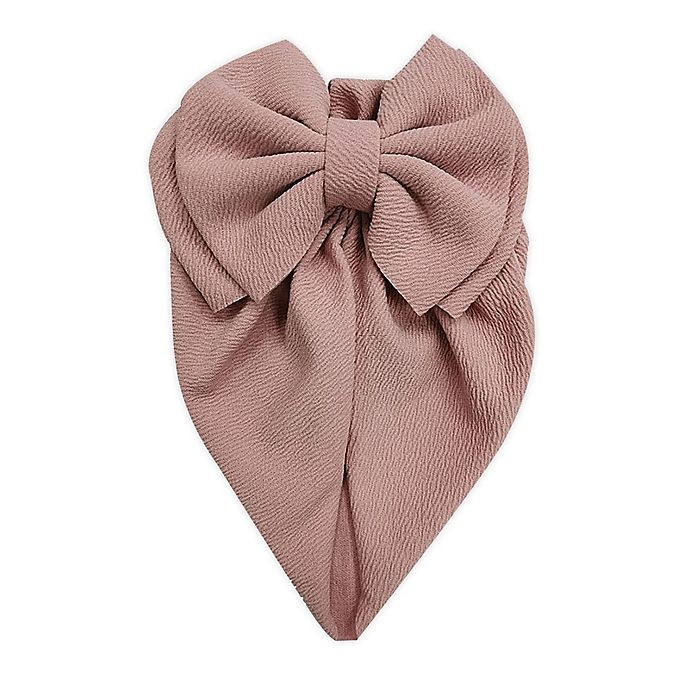 slide 1 of 1, Tiny Treasures Newborn Turban Hat with Large Bow - Mauve, 1 ct