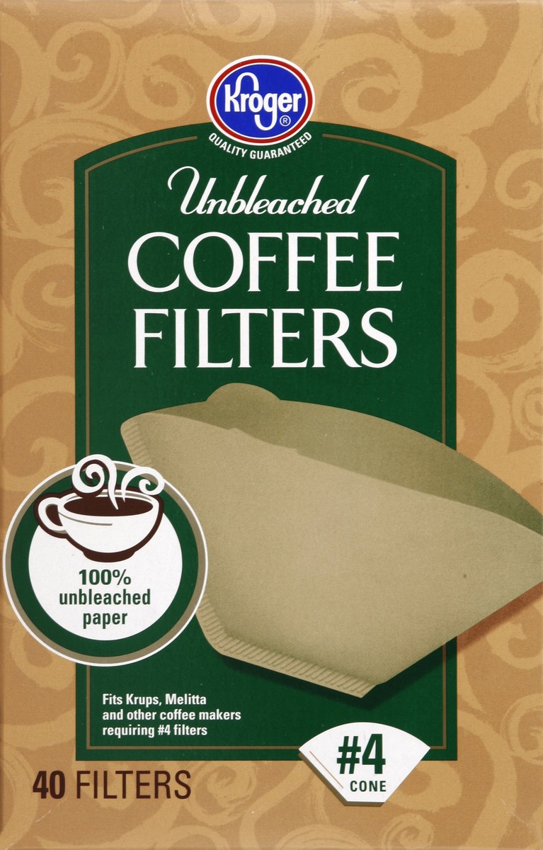 slide 2 of 5, Kroger Unbleached Cone Coffee Filters #4 - 40 ct, 40 ct