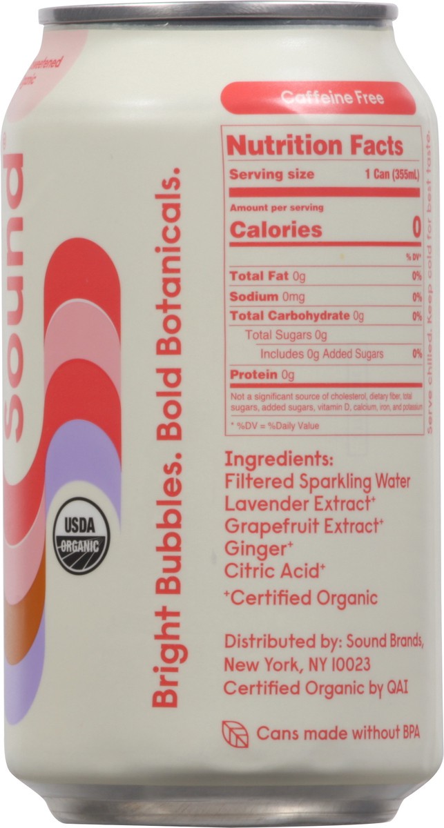 slide 5 of 12, SOUND Unsweetened Organic Grapefruit Sparkling Water 12 fl oz, 
