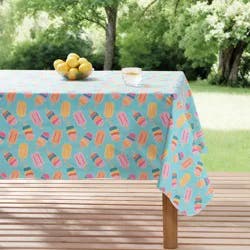 Meijer Corporate Seasonal Summer Peva Tablecloth, Retro Popsicles, 60 in x 84 in