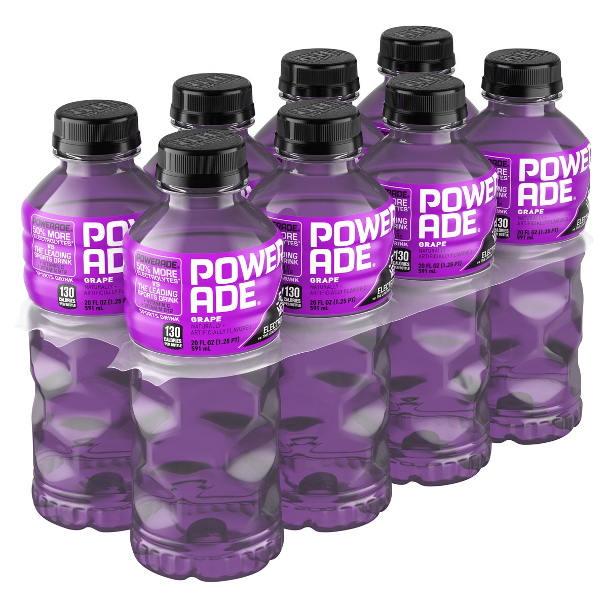 slide 8 of 9, POWERADE Grape Bottles, 20 fl oz, 8 Pack, 8 ct; 20 fl oz