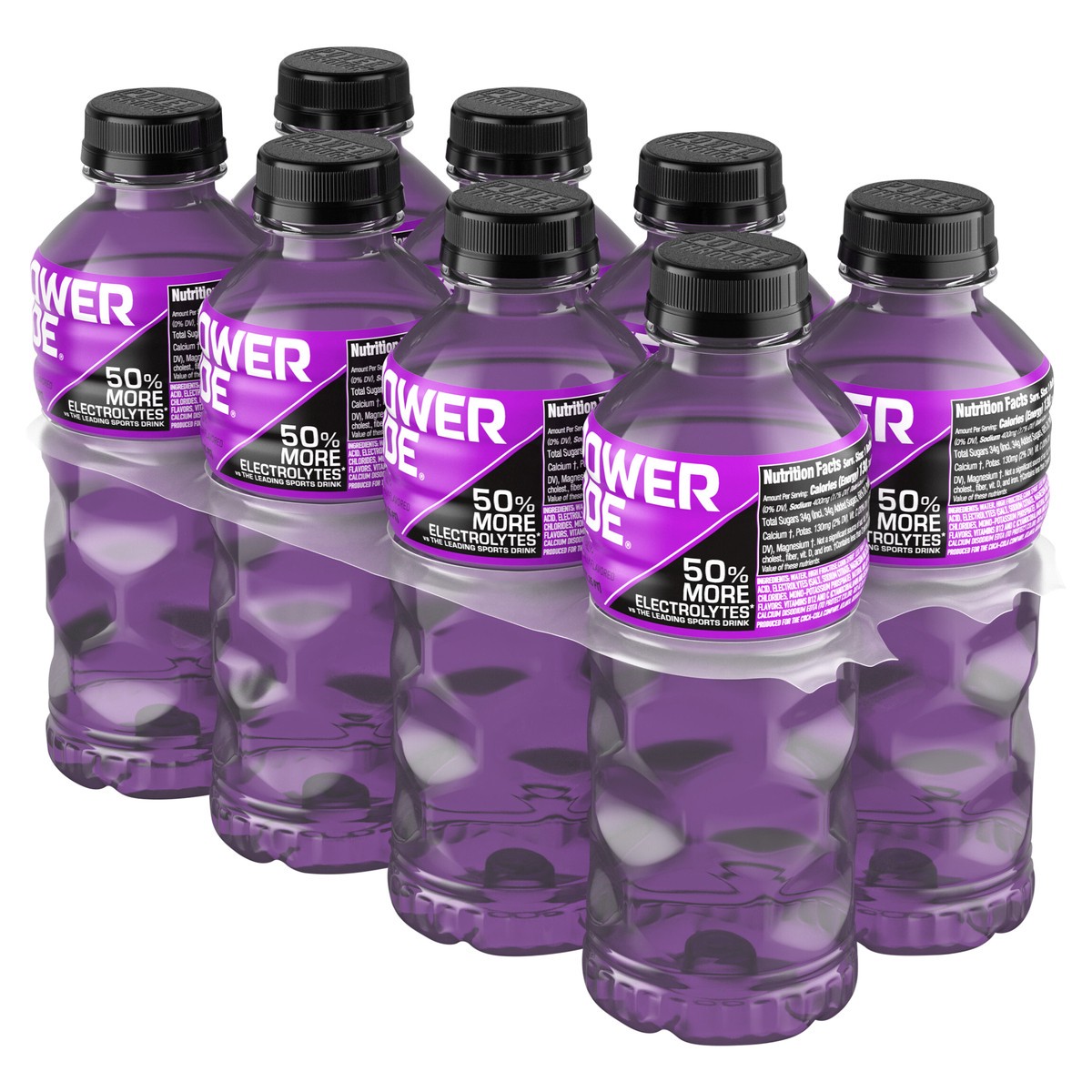 slide 4 of 9, POWERADE Grape Bottles, 20 fl oz, 8 Pack, 8 ct; 20 fl oz