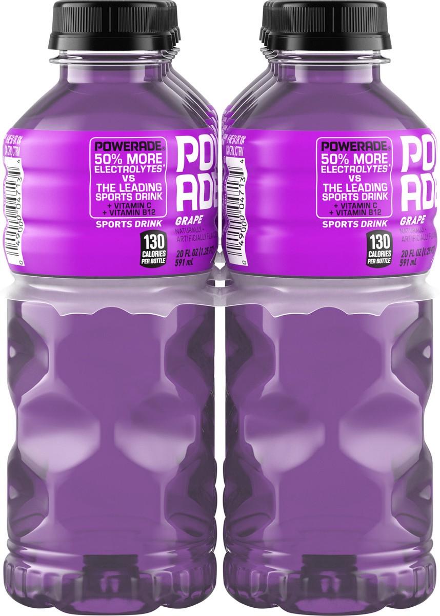 slide 6 of 9, POWERADE Grape Bottles, 20 fl oz, 8 Pack, 8 ct; 20 fl oz